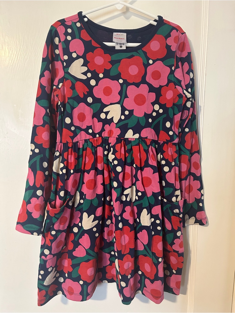 Hanna Andersson long sleeved playground dress with pockets